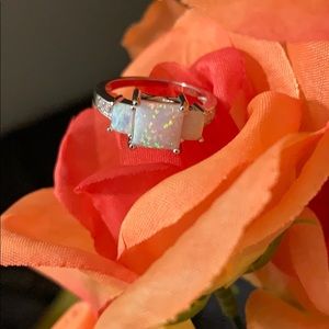 Sterling silver .925  lab opal cubic zirconia